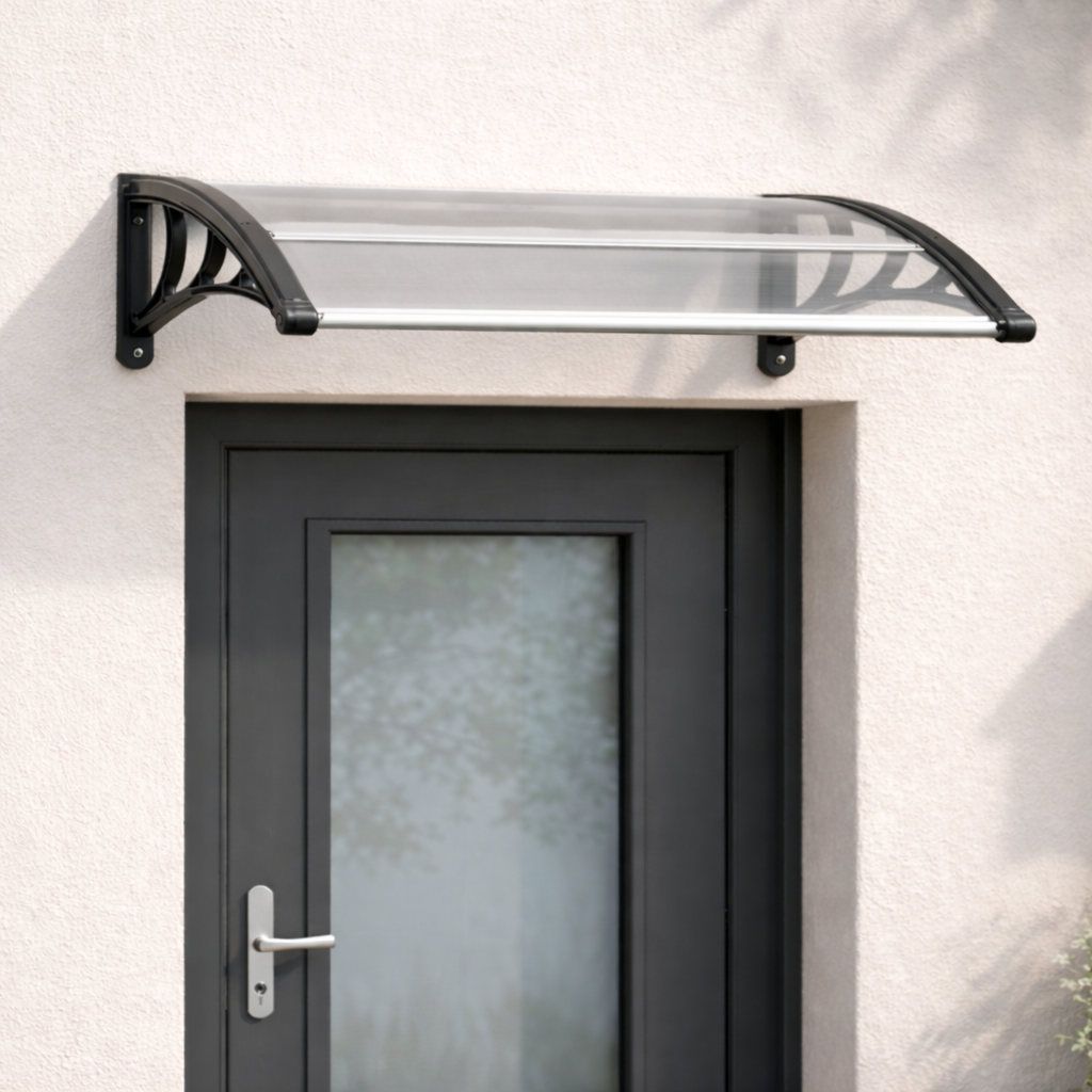 Auvent de Porte 102 × 99 cm Gris